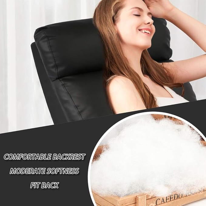 Recliner Chair for Living Room, Single Sofa Lounge with Padded Seat and Backrest, Black
