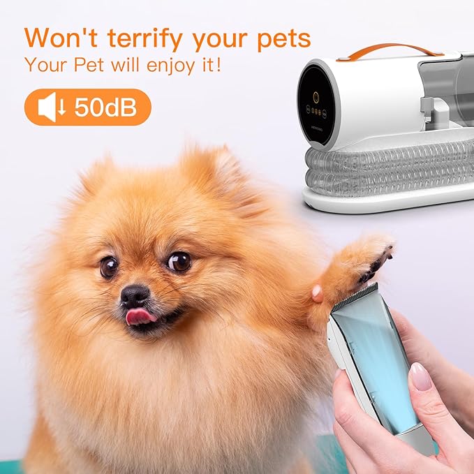 Dog Grooming Vacuum Kit, 12000Pa Strong Pet Hair Vacuum for Shedding & Grooming, Quiet with 2L Large Capacity