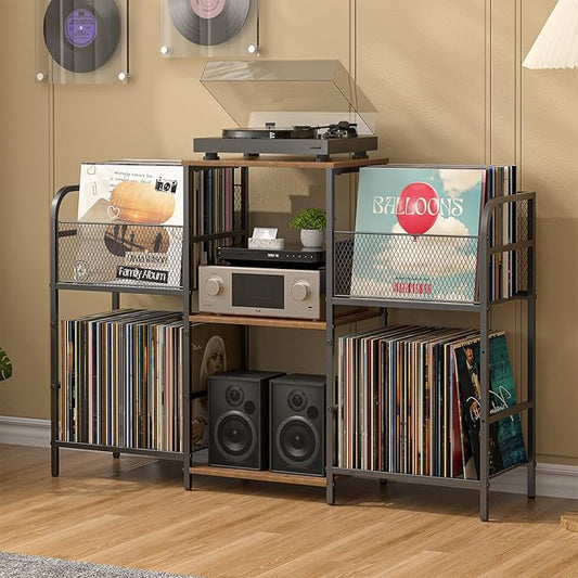 ChatGPT said:  Record Player Stand with Vinyl Storage – Holds 350+ Albums