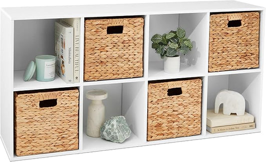 8-Cube Storage Organizer with Removable Back Panels – White