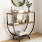 3-Tier Console Table, 30" Entryway & Sofa Table with Storage, Industrial Rustic Brown