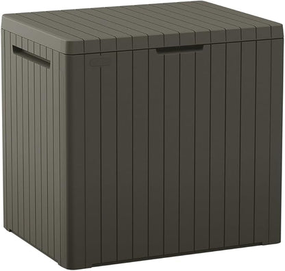 30 Gallon Resin Outdoor Storage Box & Patio Side Table – Mossy Brown