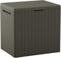 30 Gallon Resin Outdoor Storage Box & Patio Side Table – Mossy Brown