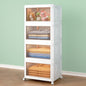 Stackable 4-Tier Storage Bins with Lids and Wheels, Foldable Plastic Containers for Home & Office
