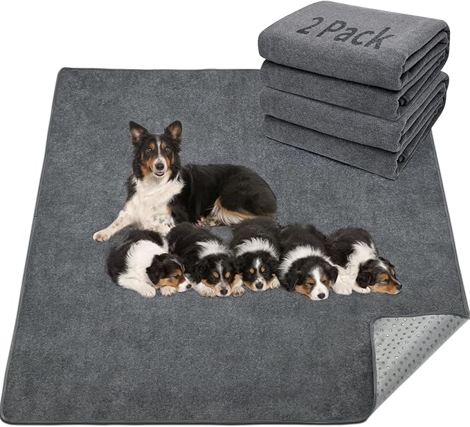 2-Pack Extra Large Reusable Dog Pee Pads – Non-Slip, Washable, Fast Absorbent, 36x48in