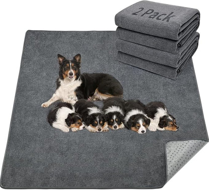 2-Pack Extra Large Reusable Dog Pee Pads – Non-Slip, Washable, Fast Absorbent, 36x48in