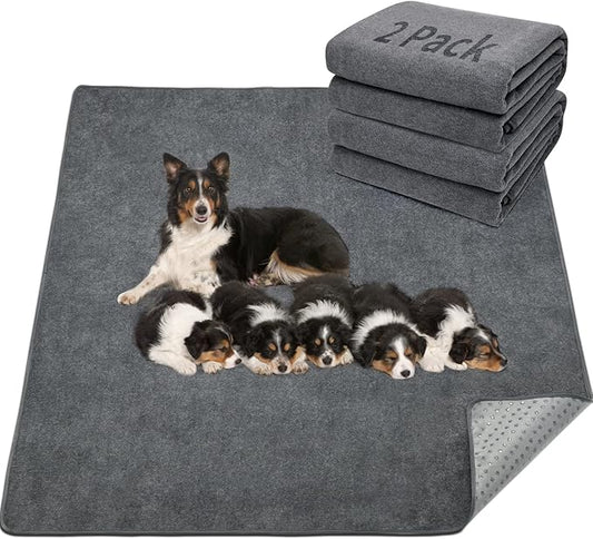 2-Pack Extra Large Reusable Dog Pee Pads – Non-Slip, Washable, Fast Absorbent, 36x48in