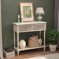 Narrow Console Table with 2 Drawers and Shelf, Entryway or Sofa Table, Light Grey