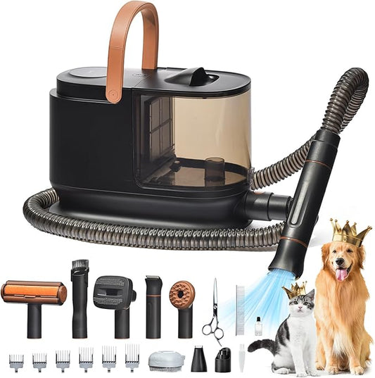 ChatGPT said:  Powerful Dog Grooming Vacuum Kit – 13,000Pa Suction, 99% Hair Removal, 3.5L Dust Capacity, 16 Grooming Tools for Home Pets