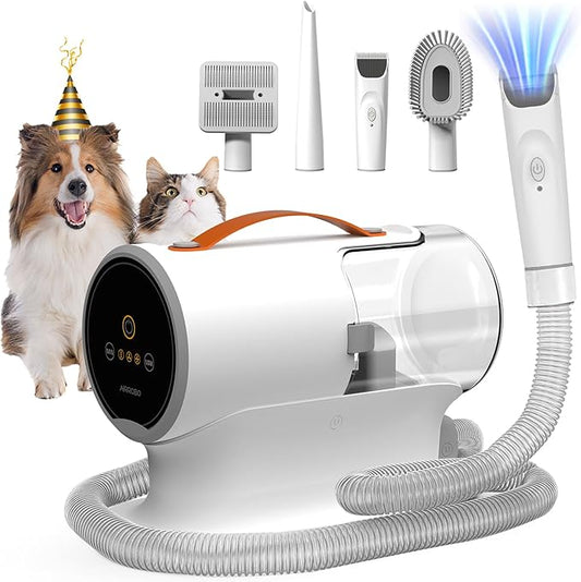 Dog Grooming Vacuum Kit, 12000Pa Strong Pet Hair Vacuum for Shedding & Grooming, Quiet with 2L Large Capacity