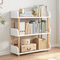 3-Tier Wooden Bookcase – Modern Display Shelf with Solid Wood Frame, Warm White