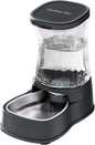 Automatic Dog Water Dispenser, 1-Gallon Gravity Feeder with Stainless Steel Bowl, BPA-Free