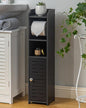 Small Bathroom Storage Cabinet with Toilet Paper Holder, 29.9" Black
