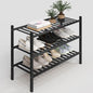 3-Tier Bamboo Shoe Rack, Stackable Free-Standing Organizer for Entryway, Hallway, Bathroom – Black