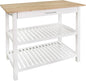 40" Kitchen Island with Solid Hardwood Top – Natural/White