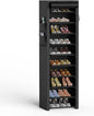 10-Tier Vertical Shoe Rack with Dust Cover – Tall Narrow Closet Organizer, Black