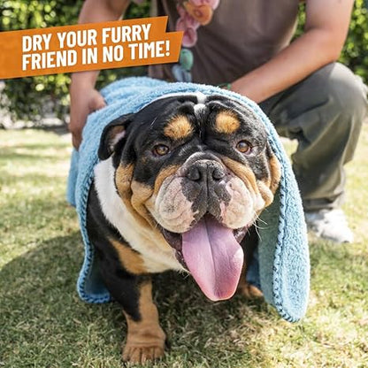Super Absorbent Microfiber Pet Towel – Ultra Soft, Quick Drying, Blue (25" x 36")