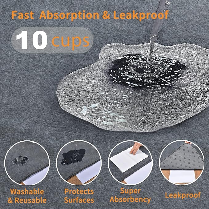 2-Pack Extra Large Reusable Dog Pee Pads – Non-Slip, Washable, Fast Absorbent, 36x48in