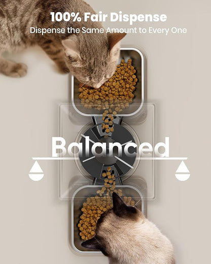 Automatic Cat Feeder for 2 Cats, 5L Timed Dry Food Dispenser for Small Pets, 20-Cup Capacity