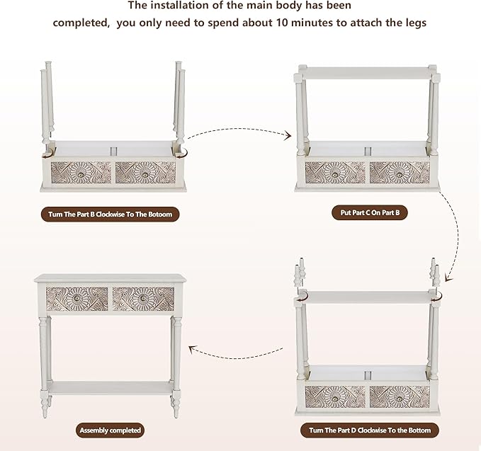 Narrow Console Table with 2 Drawers and Shelf, Entryway or Sofa Table, Light Grey