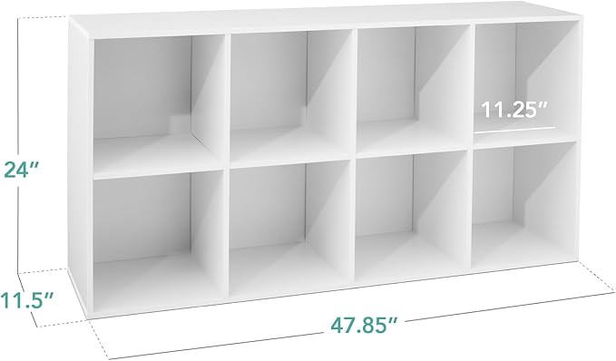 8-Cube Storage Organizer with Removable Back Panels – White