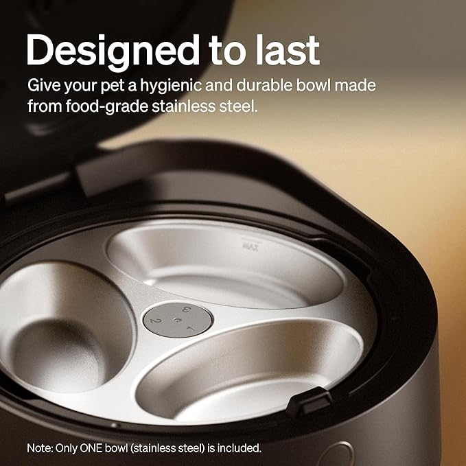 Automatic Cat Feeder with Cooling & App Control, Stainless Steel Bowl, 3 Fresh Meals, Easy Clean