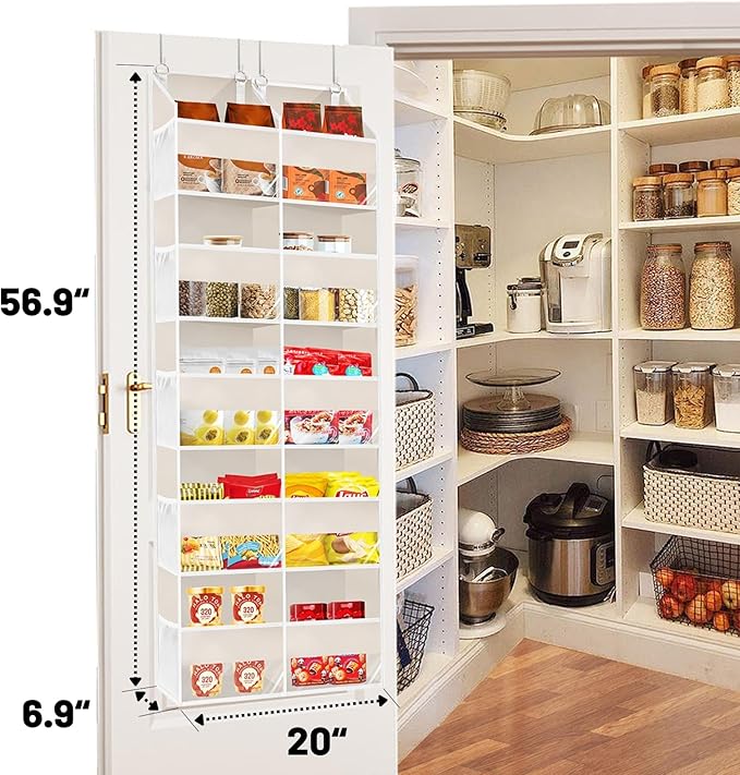 Over-the-Door Organizer, 5-Tier Hanging Storage with 10 Compartments, 80 lbs Capacity, Beige