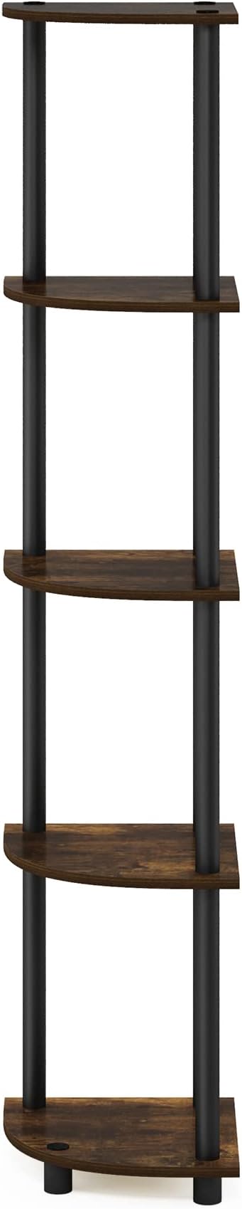 5-Tier Corner Display Rack, Multipurpose Shelving Unit – Amber Pine/Black