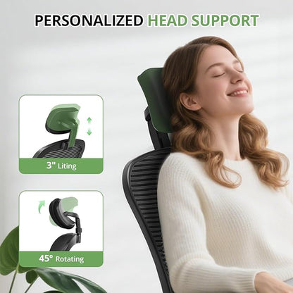 Ergonomic Office Chair, High Back Computer Chair with Flip-Up Armrests, Black
