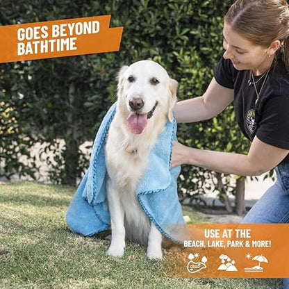Super Absorbent Microfiber Pet Towel – Ultra Soft, Quick Drying, Blue (25" x 36")