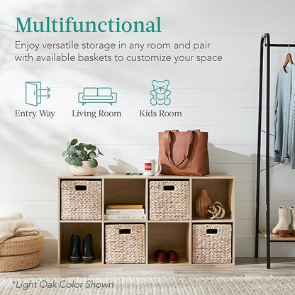 8-Cube Storage Organizer with Removable Back Panels – White