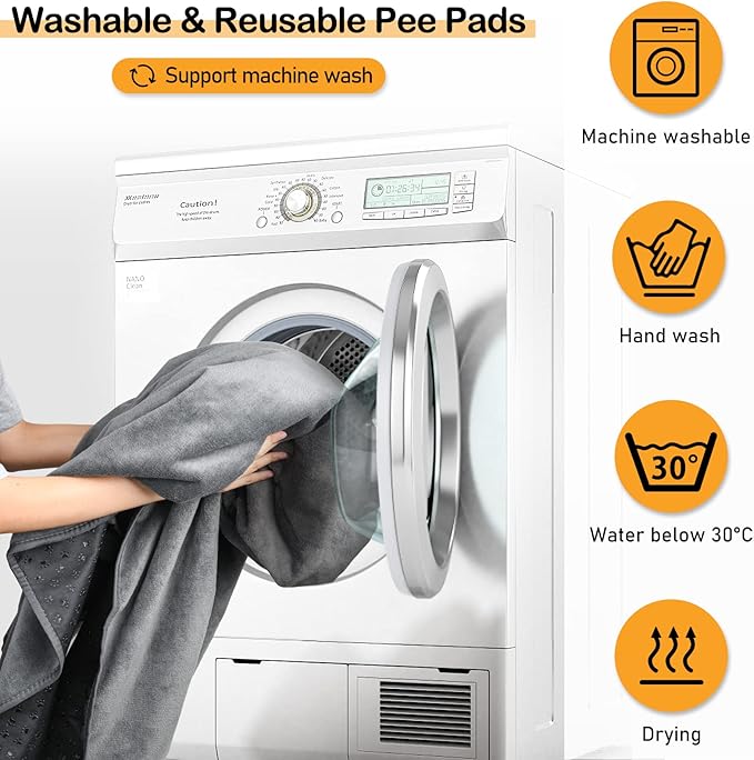 2-Pack Extra Large Reusable Dog Pee Pads – Non-Slip, Washable, Fast Absorbent, 36x48in