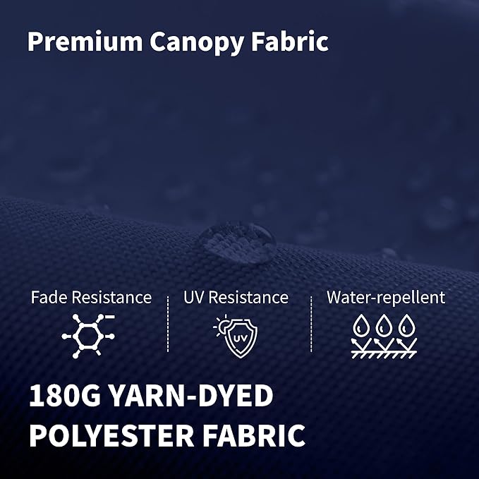 15FT Double-Sided Patio Umbrella with Base – Large Outdoor Market Canopy with Crank Handle, UV Resistant, Navy Blue