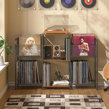 ChatGPT said:  Record Player Stand with Vinyl Storage – Holds 350+ Albums