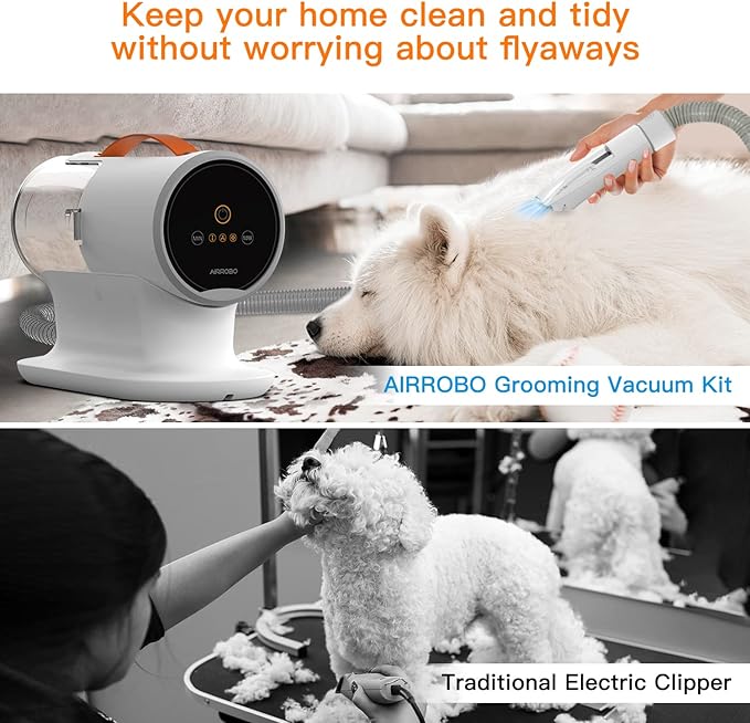 Dog Grooming Vacuum Kit, 12000Pa Strong Pet Hair Vacuum for Shedding & Grooming, Quiet with 2L Large Capacity