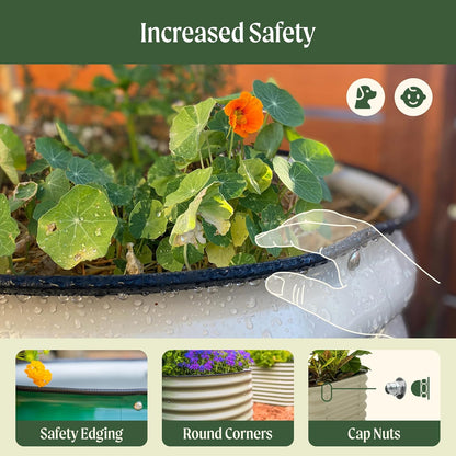 17" Tall 9-in-1 Metal Raised Garden Bed Kit, 8ft x 2ft Planter Box for Vegetables & Flowers – Modern Gray