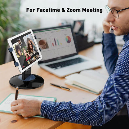 360° Rotating Tablet Stand for 6"-13" Devices, POS Holder for Desk or Counter