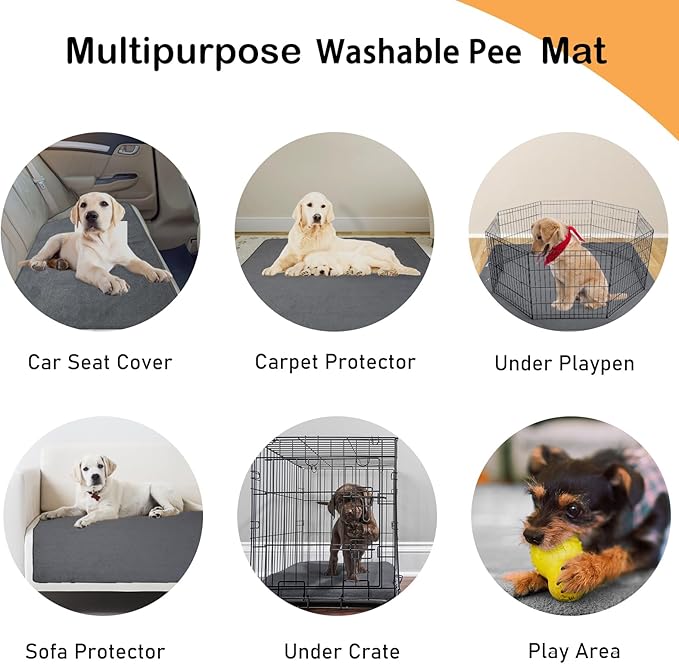 2-Pack Extra Large Reusable Dog Pee Pads – Non-Slip, Washable, Fast Absorbent, 36x48in
