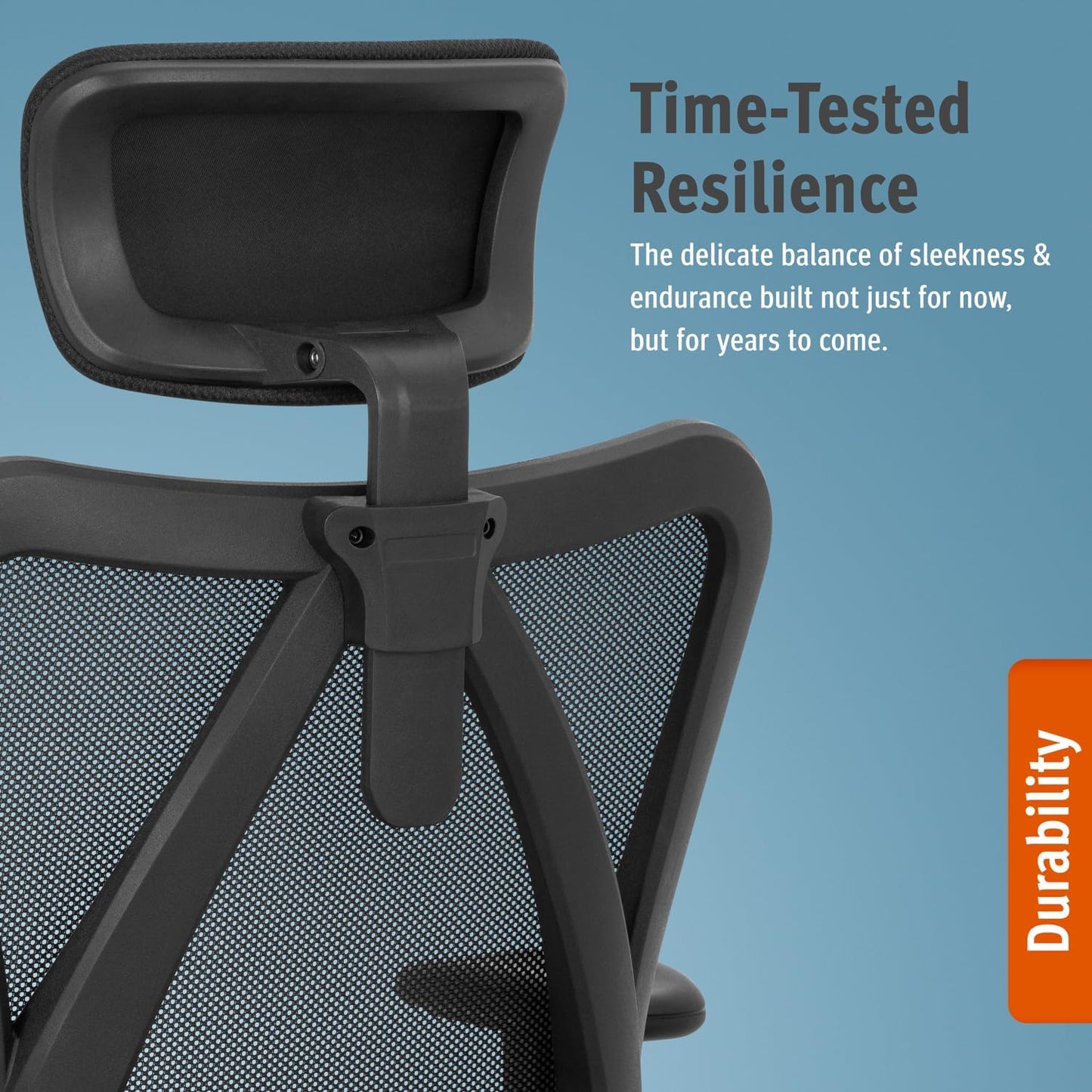 Ergonomic Office Chair with Lumbar Support, Mesh High Back, Adjustable Head & Arm Rests, Reclining Desk Chair