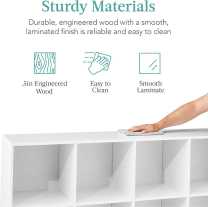 8-Cube Storage Organizer with Removable Back Panels – White