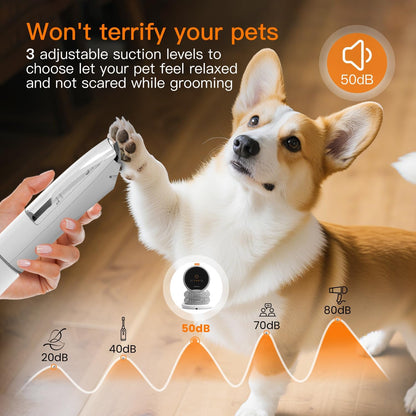 Dog Grooming Vacuum Kit, 12000Pa Strong Pet Hair Vacuum for Shedding & Grooming, Quiet with 2L Large Capacity