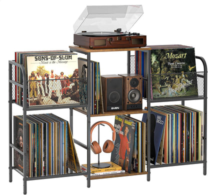 ChatGPT said:  Record Player Stand with Vinyl Storage – Holds 350+ Albums