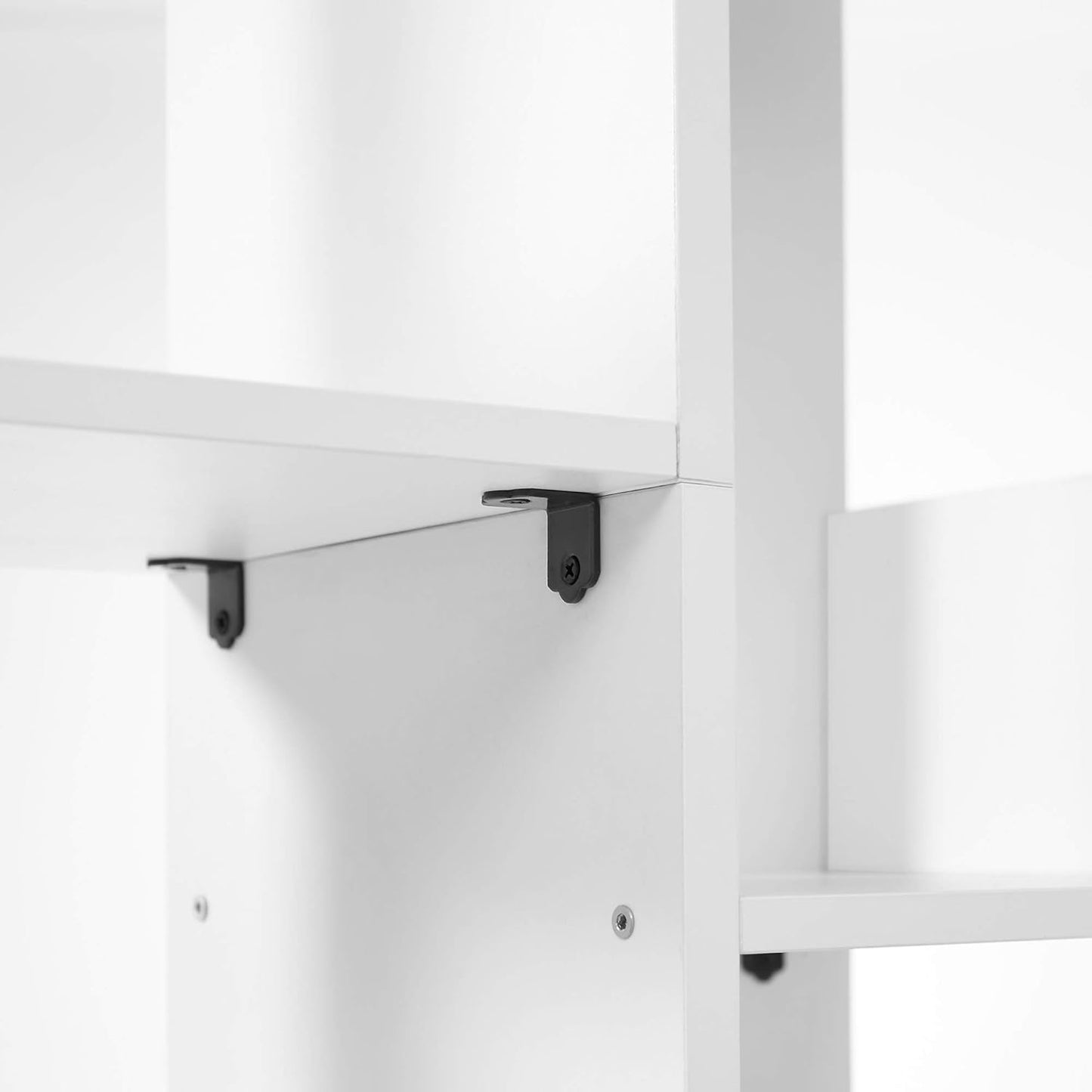 Tree-Shaped Bookshelf with 13 Shelves, Rounded Corners, White, 55" H