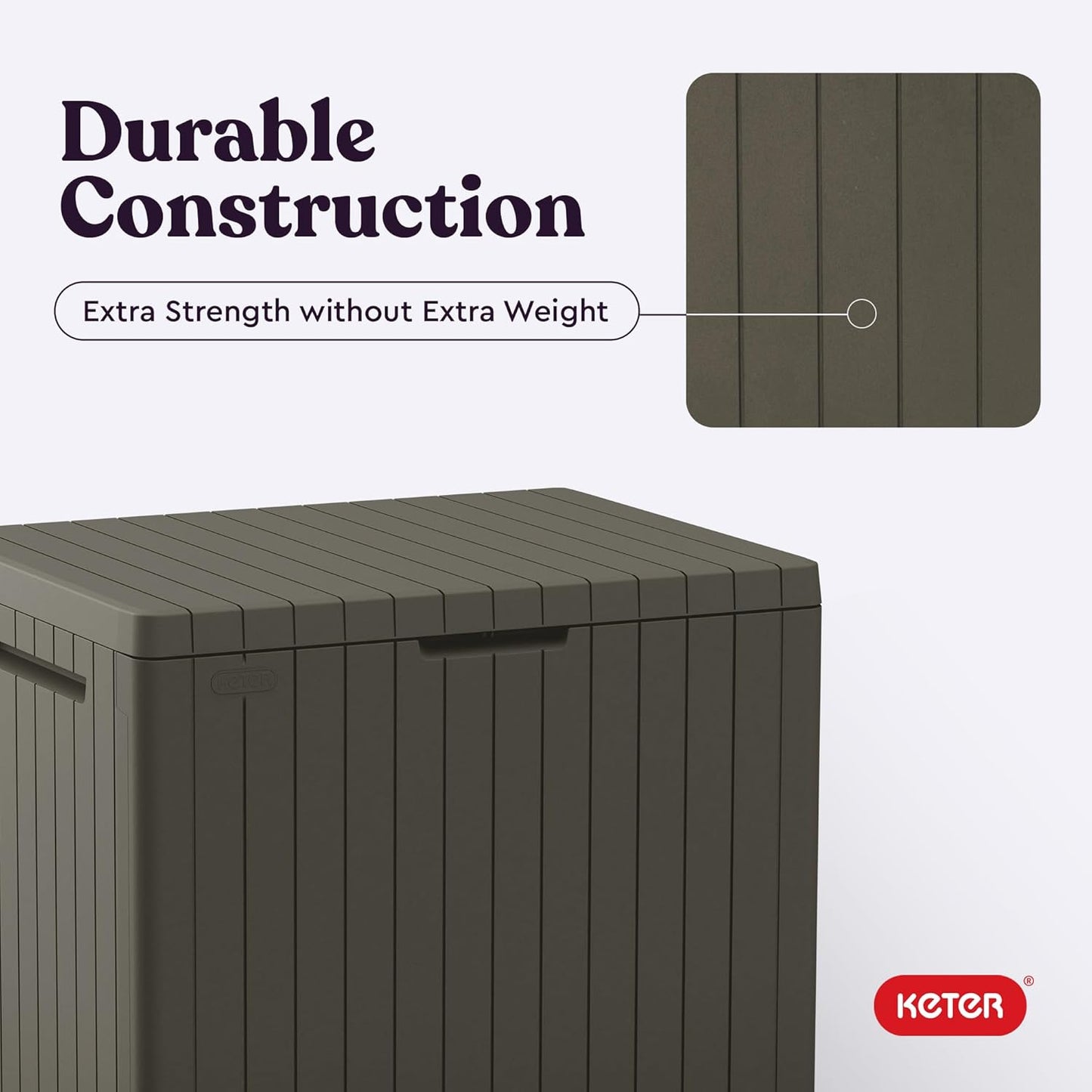30 Gallon Resin Outdoor Storage Box & Patio Side Table – Mossy Brown