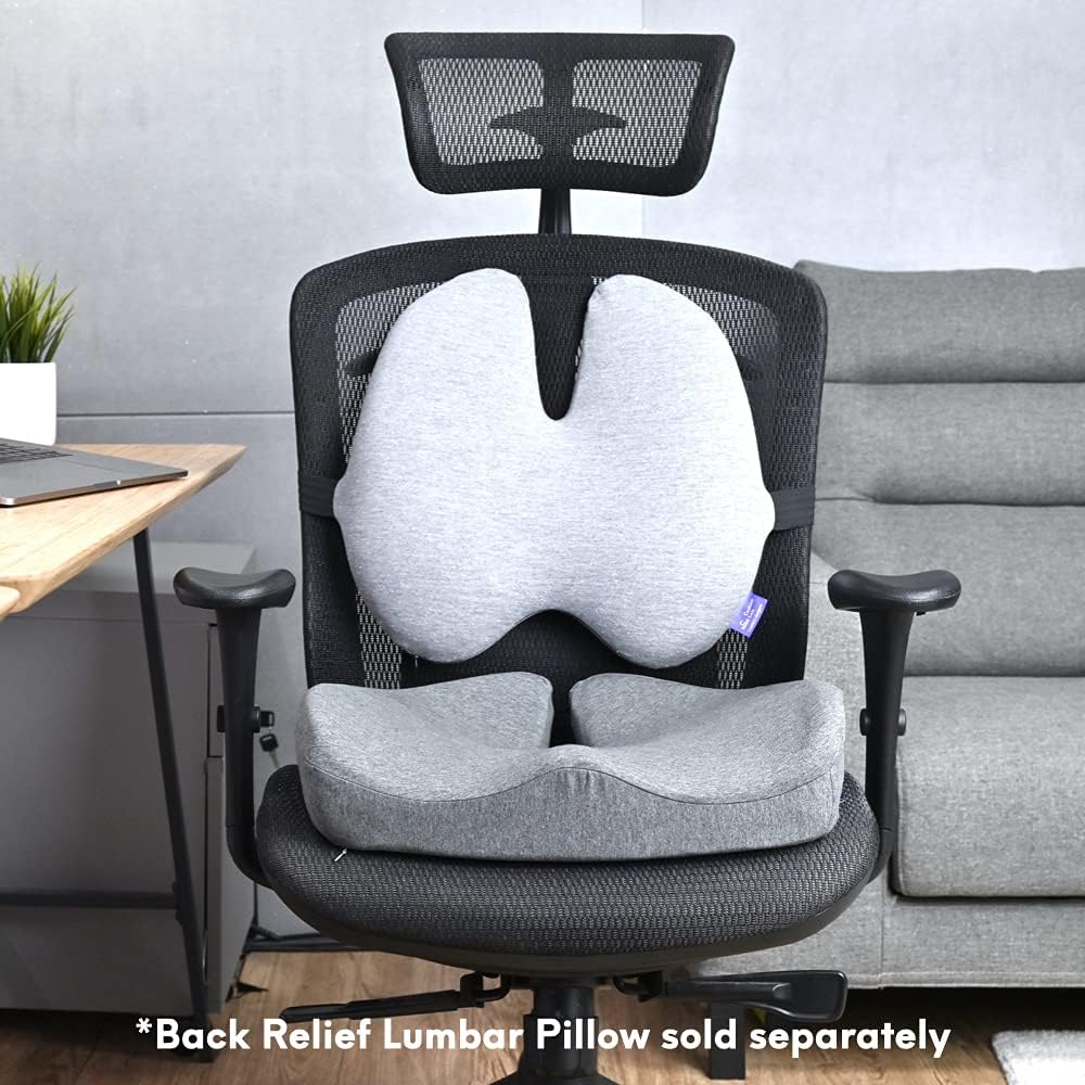 Pressure Relief Seat Cushion – Memory Foam for Office, Car, Wheelchair, Sciatica & Tailbone Support